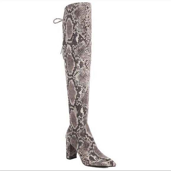 NWT Marc Fisher | Vany Snake Print over knee heel boots women’s 5 - Picture 1 of 9